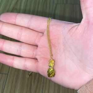 Gold Pineapple Pendant Necklace